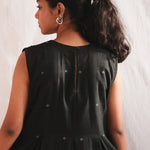Starlit Pintucks Dress, view 2 - handwoven Jamdani by with N.