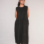 Starlit Pintucks Dress, view 4 - handwoven Jamdani by with N.