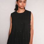 Starlit Pintucks Dress, view 5 - handwoven Jamdani by with N.