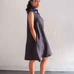 Sunbird Linen Dress, view 2 - handwoven linen by with N.