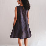 Sunbird Linen Dress, view 3 - handwoven linen by with N.