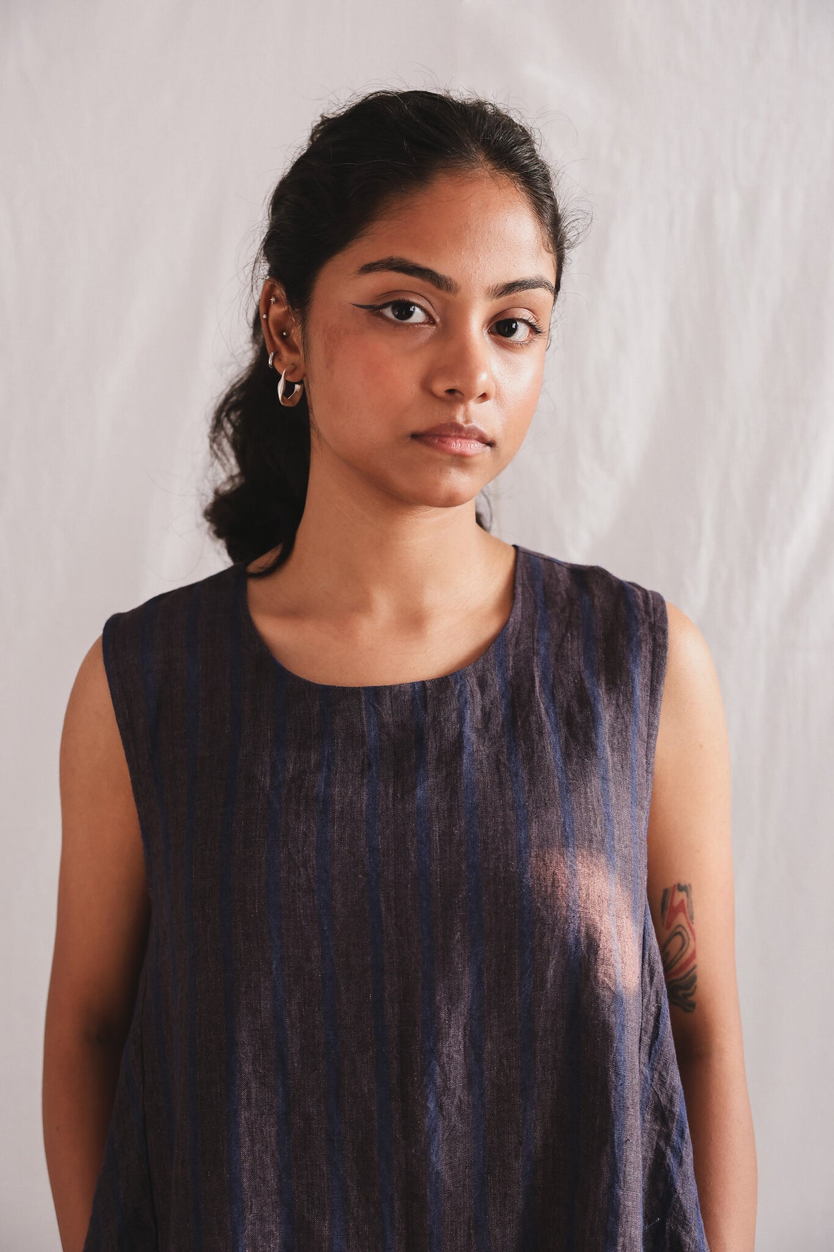 Sunbird Linen Dress, view 5 - handwoven linen by with N.
