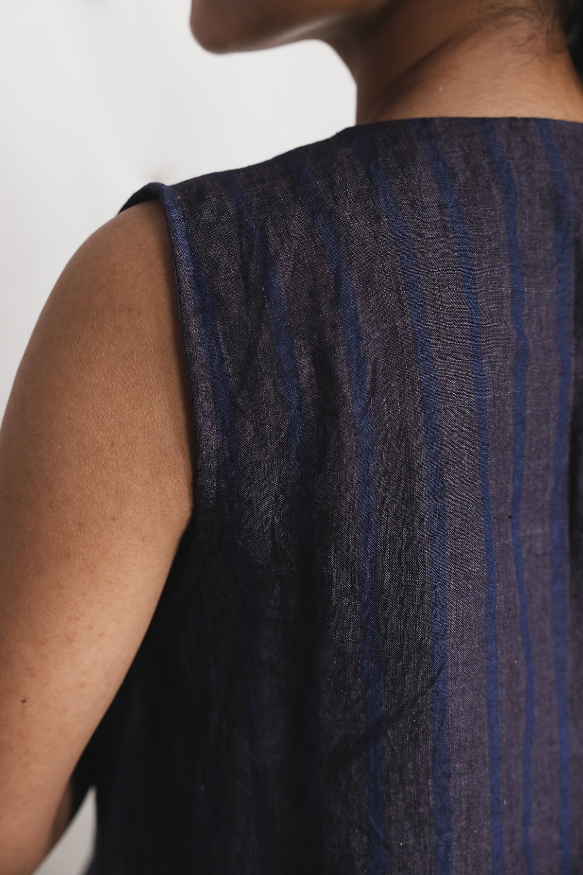 Sunbird Linen Top, view 3 - handwoven linen by with N.