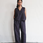 Sunbird Linen Top worn with Sunbird Linen Pants, handwoven linen co-ord | with N.
