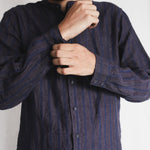 Sunbird Mens Linen Shirt, view 3 - handwoven linen by with N.