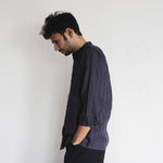 Sunbird Mens Linen Shirt, view 4 - handwoven linen by with N.