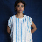 Waves Linen One-size Top - Handwoven Linen Top for Women | with N.