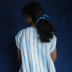 Waves Linen One-size Top, view 2 - handwoven linen by with N.