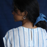 Waves Linen One-size Top, view 3 - handwoven linen by with N.