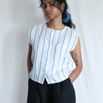 Waves Linen Vest - Handwoven Linen Top for Women | with N.