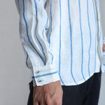 Waves Mens Linen Shirt - Handwoven Linen Shirt for Men | with N.