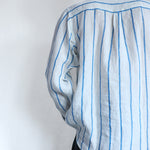 Waves Mens Linen Shirt, view 6 - handwoven linen by with N.