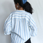 Waves Oversized Linen Shirt, view 3 - handwoven linen by with N.