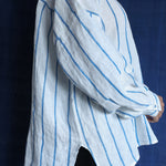 Waves Oversized Linen Shirt, view 4 - handwoven linen by with N.