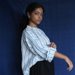Waves Oversized Linen Shirt, view 6 - handwoven linen by with N.