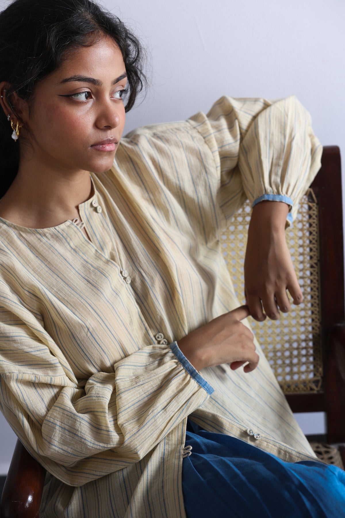 Wilderness Blouse - Handwoven Cotton Top for Women | with N.