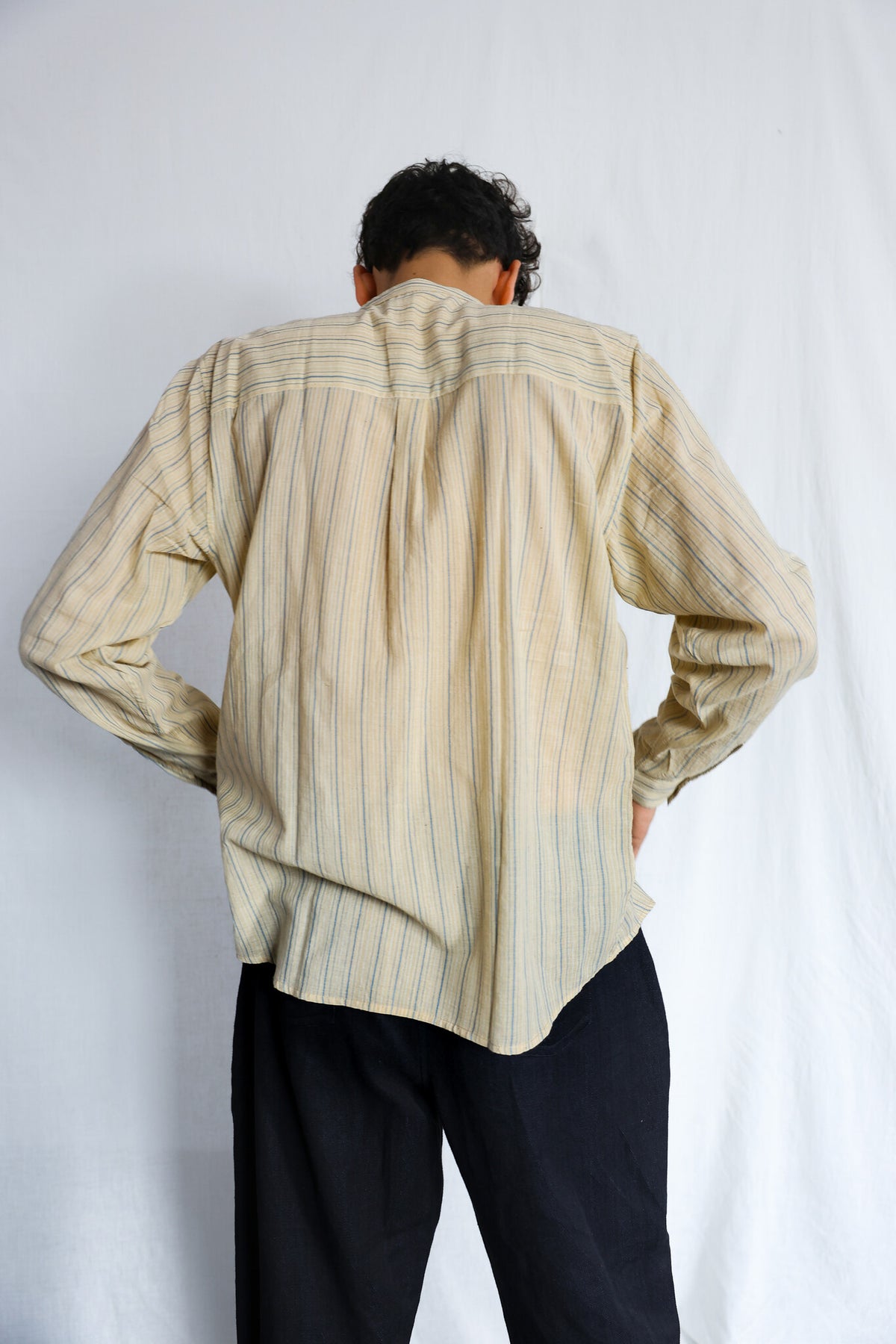 Wilderness Mens Cotton Shirt, view 2 - handwoven cotton by with N.