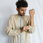 Wilderness Mens Cotton Shirt, view 3 - handwoven cotton by with N.