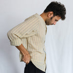 Wilderness Mens Cotton Shirt, view 4 - handwoven cotton by with N.