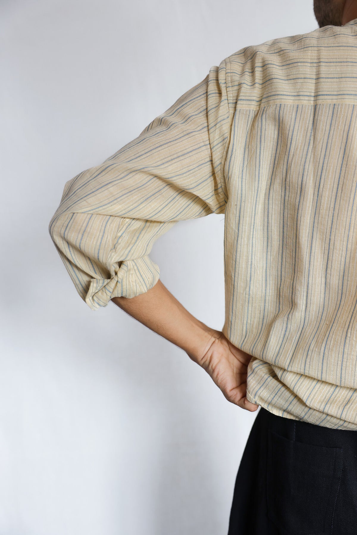 Wilderness Mens Cotton Shirt, view 5 - handwoven cotton by with N.